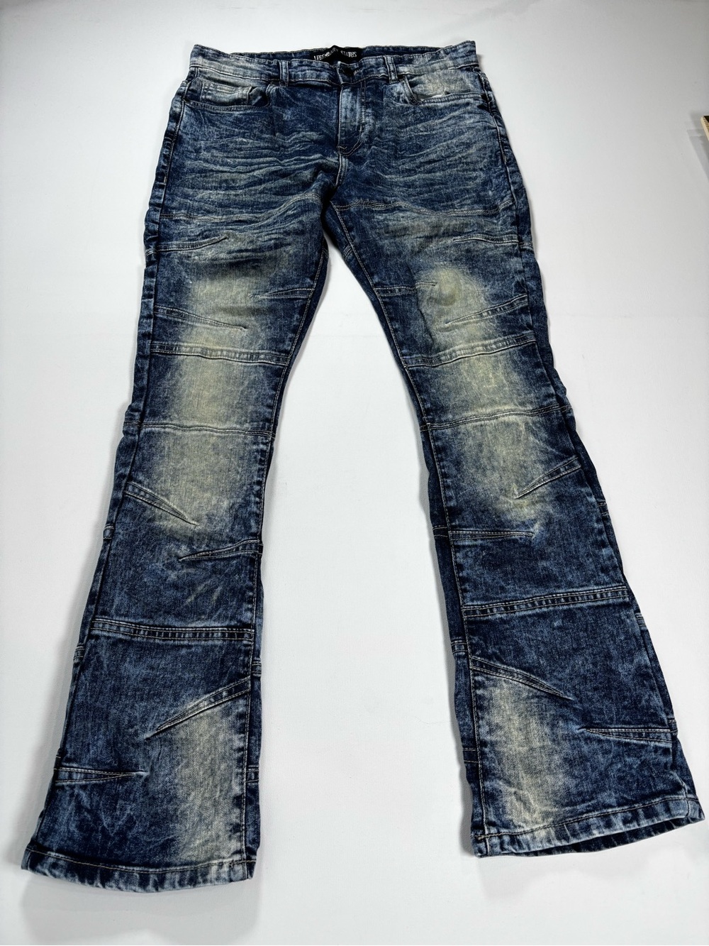 Legendary Status Men's Streetwear Style Washed Blue Distressed Jeans